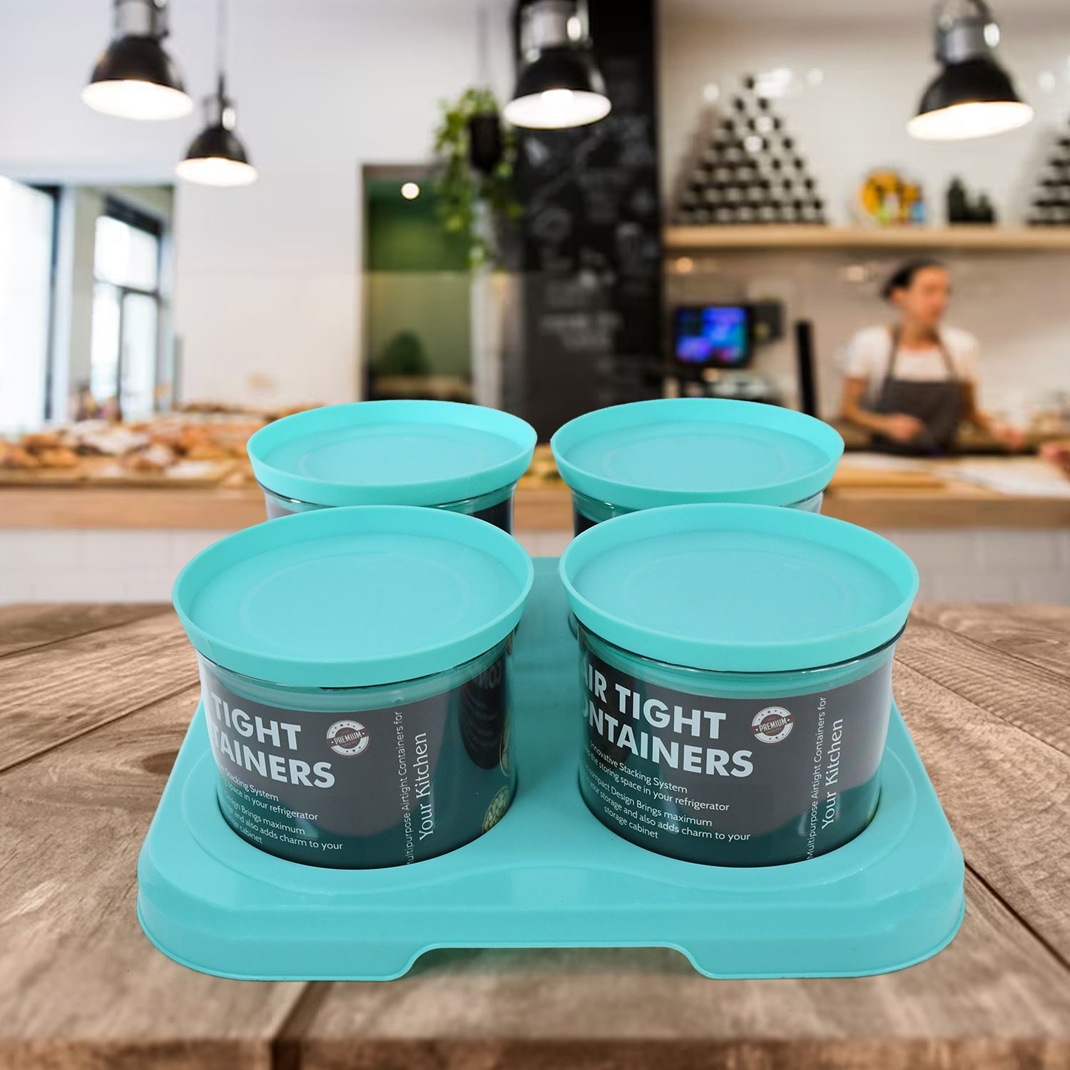 Airtight Container Jar 4 Pc Set With Stylish Tray for Kitchen Unbreakable Jar Set for Multipurpose Storage ( Mukhwas Dani ) Airtight Container Jar 4 Pc Set With Stylish Tray for Kitchen Unbreakable Jar Set for Multipurpose Storage ( Mukhwas Dani )